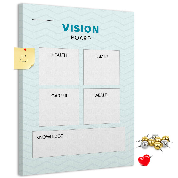 Cork notice board Vision board with four goal categories
