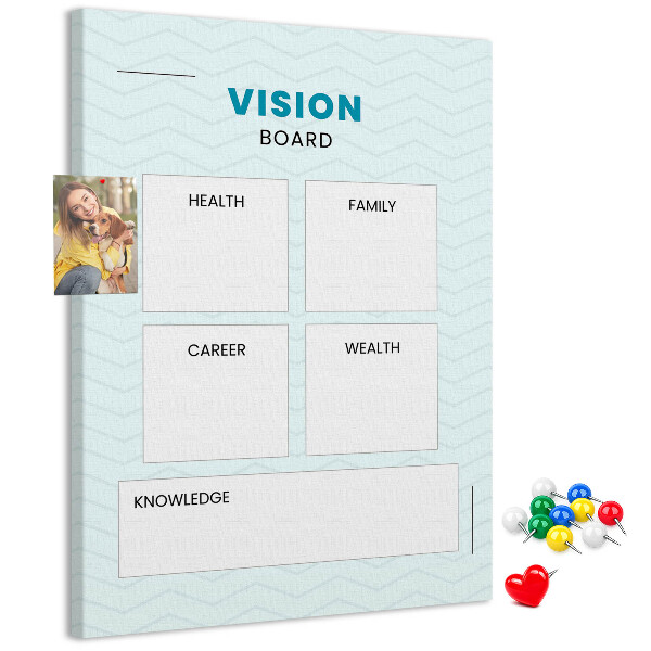 Cork notice board Vision board with four goal categories