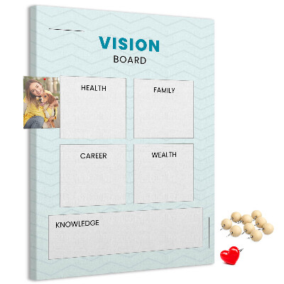 Cork notice board Vision board with four goal categories