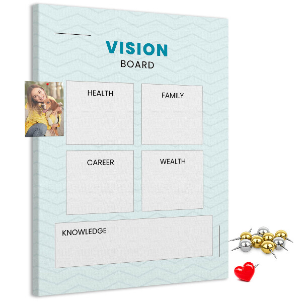 Cork notice board Vision board with four goal categories