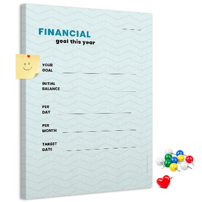 Pin board A theme for planning financial goals