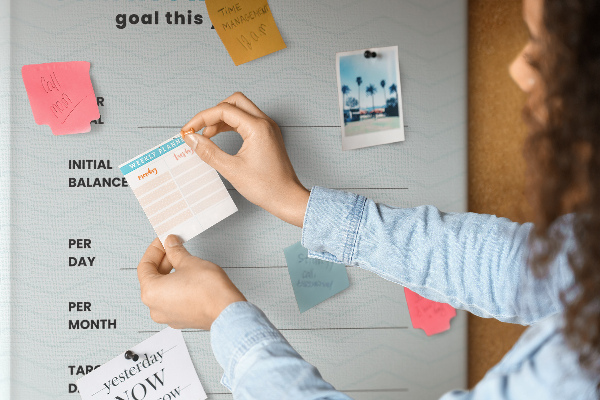 Pin board A theme for planning financial goals