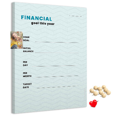 Pin board A theme for planning financial goals