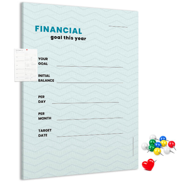 Pin board A theme for planning financial goals