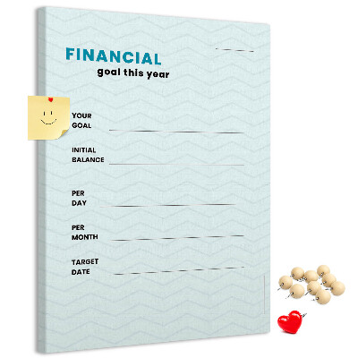 Pin board A theme for planning financial goals