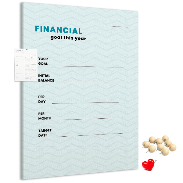 Pin board A theme for planning financial goals