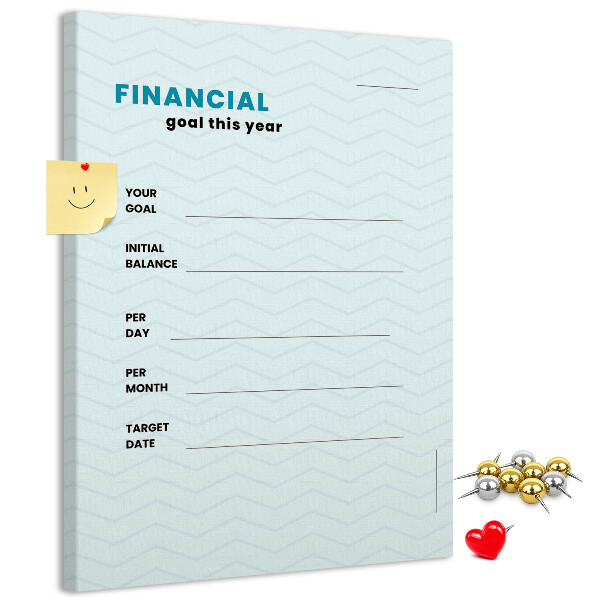 Pin board A theme for planning financial goals