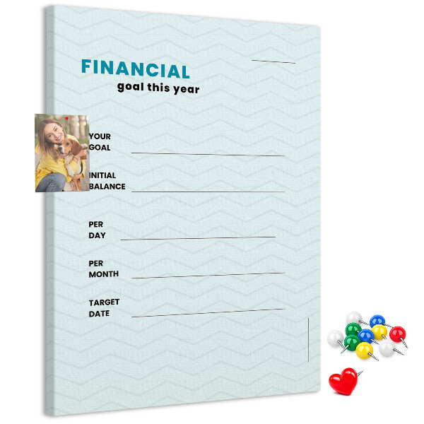 Pin board A theme for planning financial goals