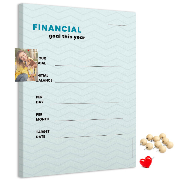 Pin board A theme for planning financial goals