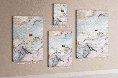 Wall cork memo board Elegant marble with gold accents