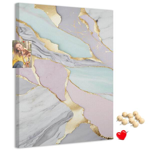 Memo cork board An elegant combination of marble and pastels