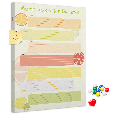 Pin board A colorful weekly meal plan for your family