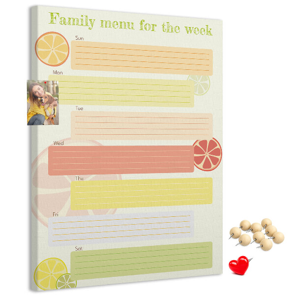 Pin board A colorful weekly meal plan for your family