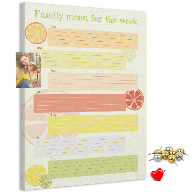 Pin board A colorful weekly meal plan for your family