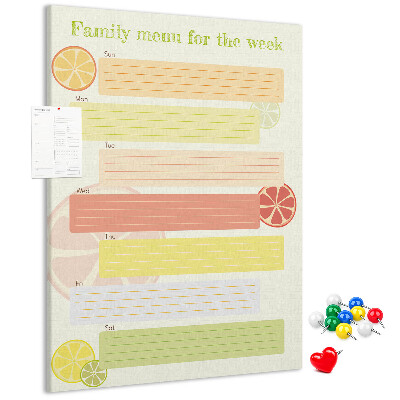 Pin board A colorful weekly meal plan for your family