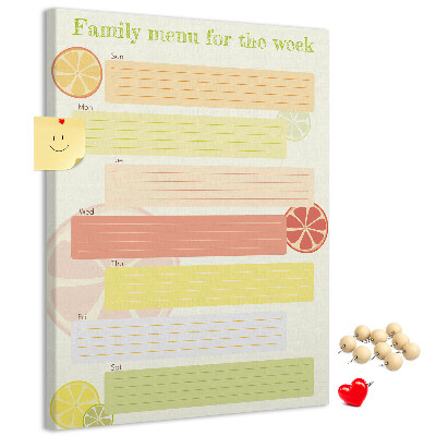 Pin board A colorful weekly meal plan for your family