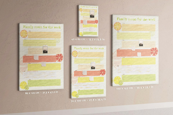 Pin board A colorful weekly meal plan for your family