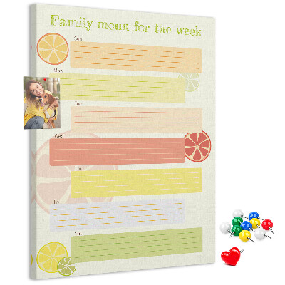 Pin board A colorful weekly meal plan for your family