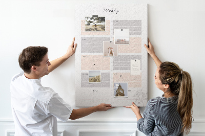 Memo cork board Weekly planner with colored sections