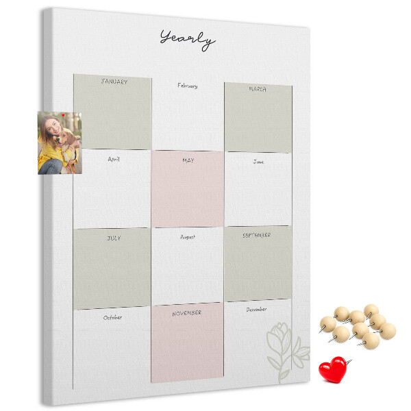 Pin board Annual planner with a minimalist design