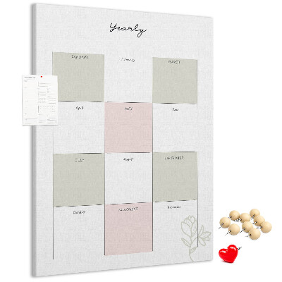 Pin board Annual planner with a minimalist design