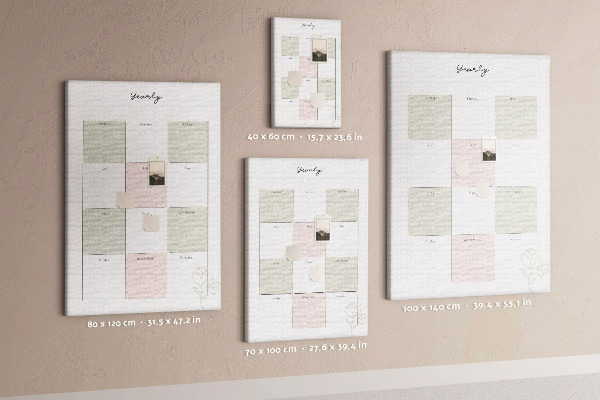 Pin board Annual planner with a minimalist design