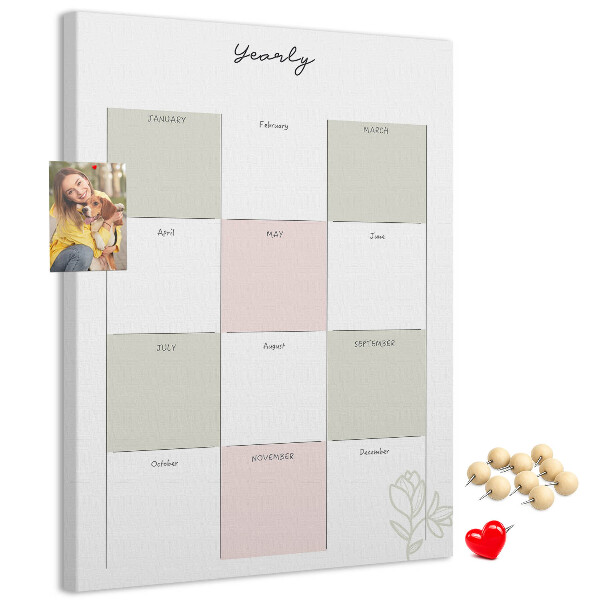 Pin board Annual planner with a minimalist design