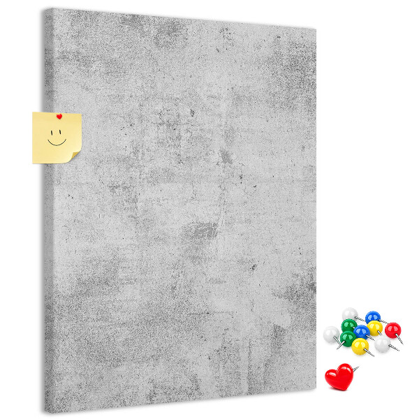 Wall cork memo board Minimalist gray with a concrete texture