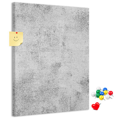 Wall cork memo board Minimalist gray with a concrete texture