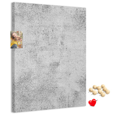 Wall cork memo board Minimalist gray with a concrete texture