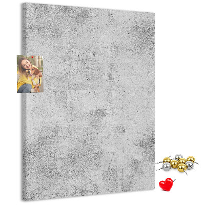 Wall cork memo board Minimalist gray with a concrete texture