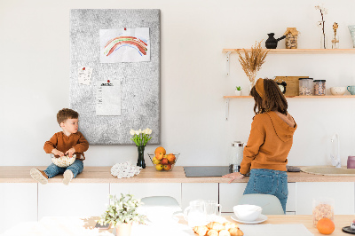 Wall cork memo board Minimalist gray with a concrete texture