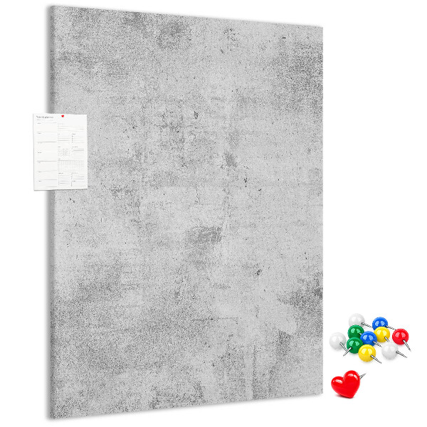 Wall cork memo board Minimalist gray with a concrete texture