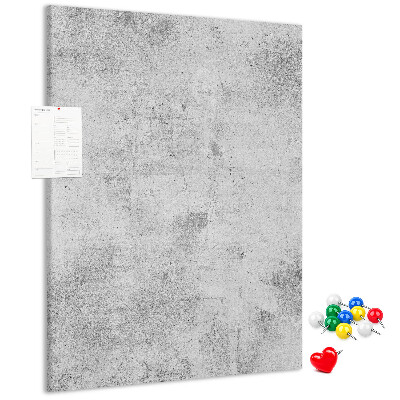 Wall cork memo board Minimalist gray with a concrete texture