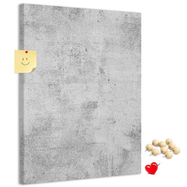 Wall cork memo board Minimalist gray with a concrete texture