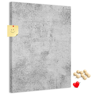 Wall cork memo board Minimalist gray with a concrete texture