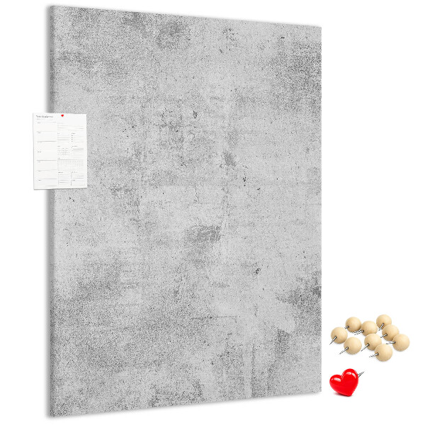 Wall cork memo board Minimalist gray with a concrete texture