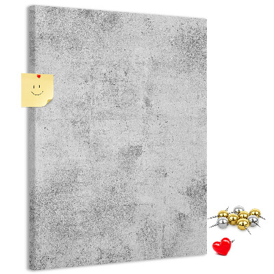 Wall cork memo board Minimalist gray with a concrete texture