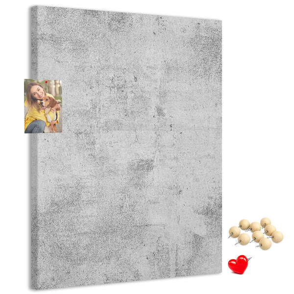 Wall cork memo board Minimalist gray with a concrete texture