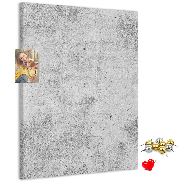 Wall cork memo board Minimalist gray with a concrete texture