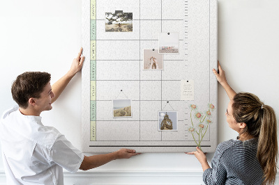 Memo cork board Meal Plan with Floral Accents