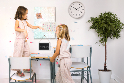 Cork notice board Delicate pastel spots with gold accents