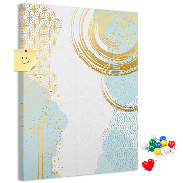 Pin board Golden circles on a delicate background