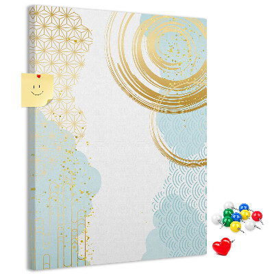 Pin board Golden circles on a delicate background