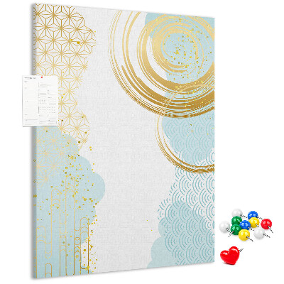 Pin board Golden circles on a delicate background