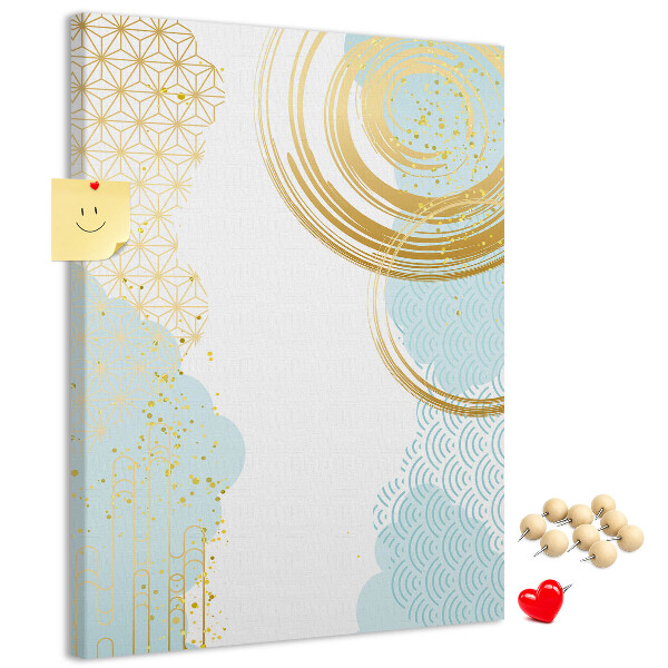 Pin board Golden circles on a delicate background