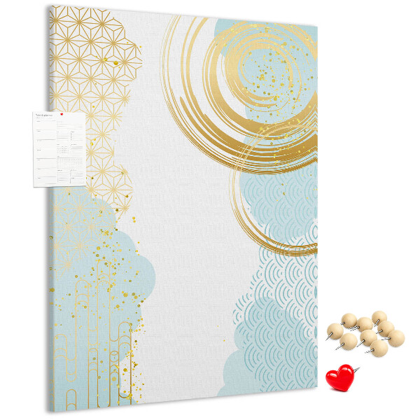 Pin board Golden circles on a delicate background