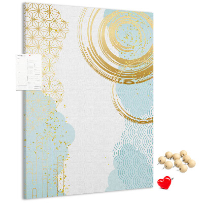 Pin board Golden circles on a delicate background
