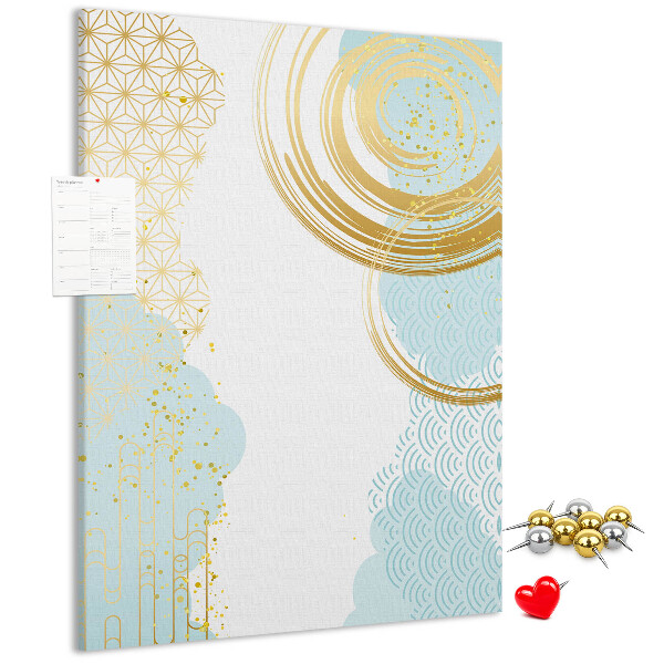 Pin board Golden circles on a delicate background