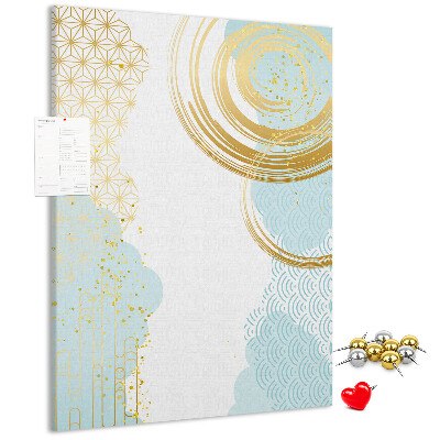 Pin board Golden circles on a delicate background